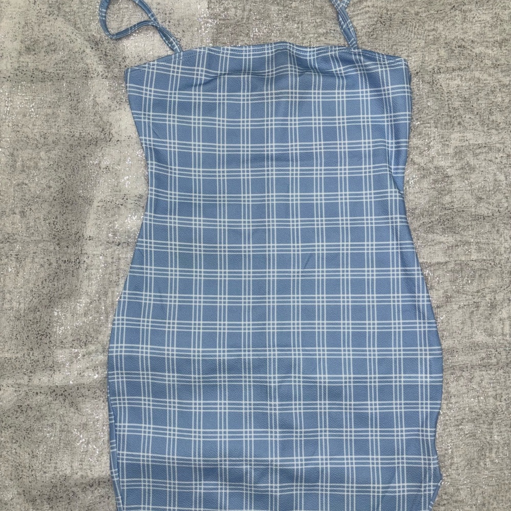 Blue Plaid Women's Dress